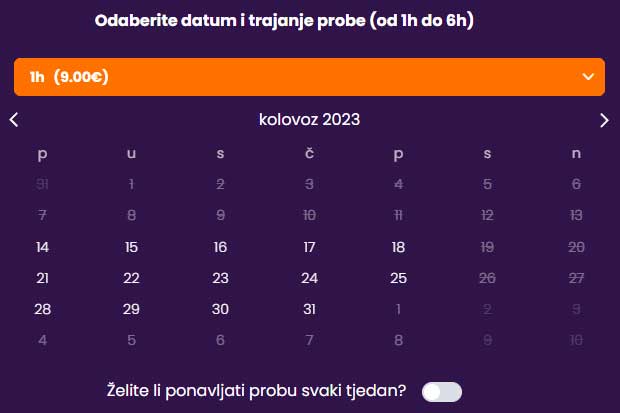 Online rezervacija prostorije